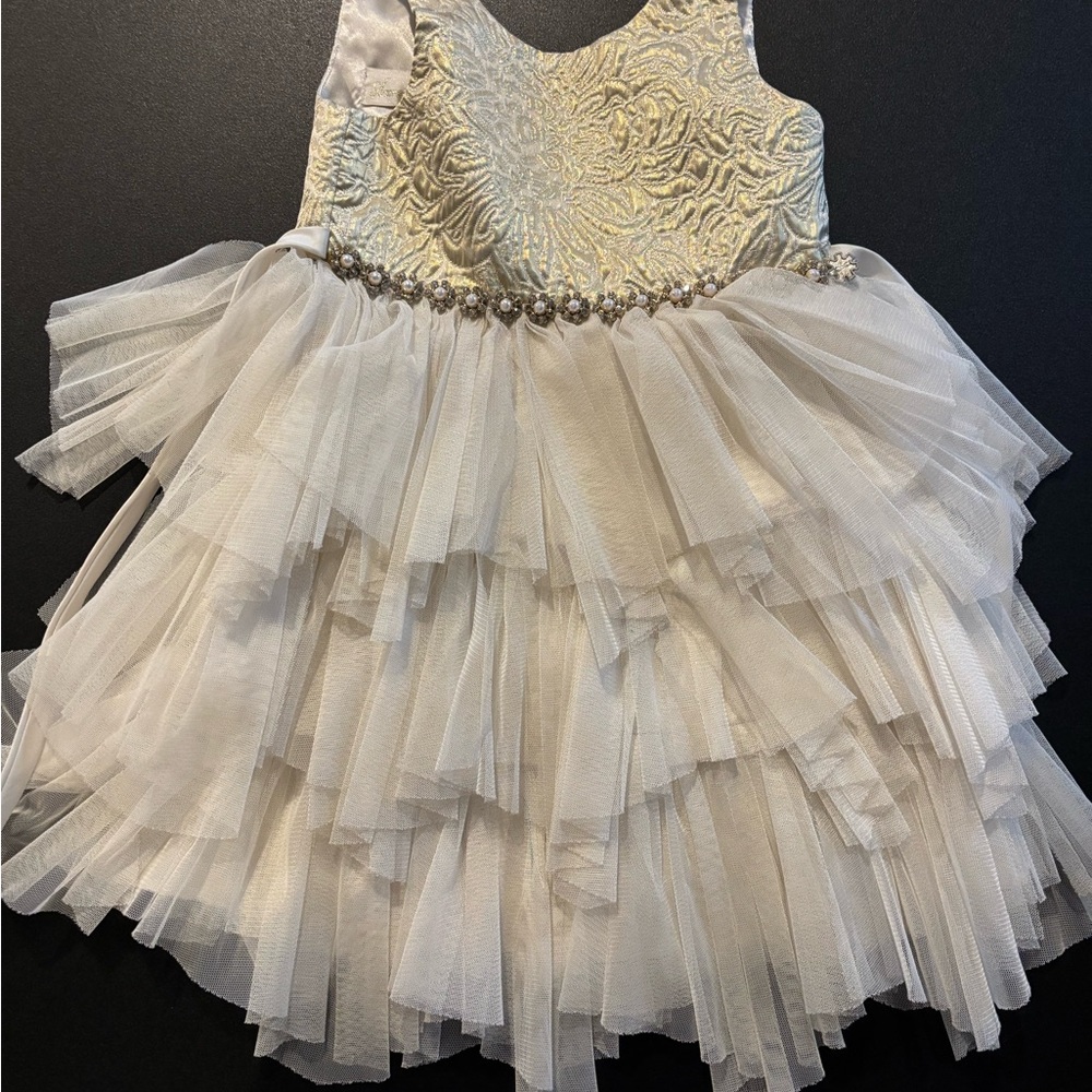 American Princess Ivory and Gold Dress